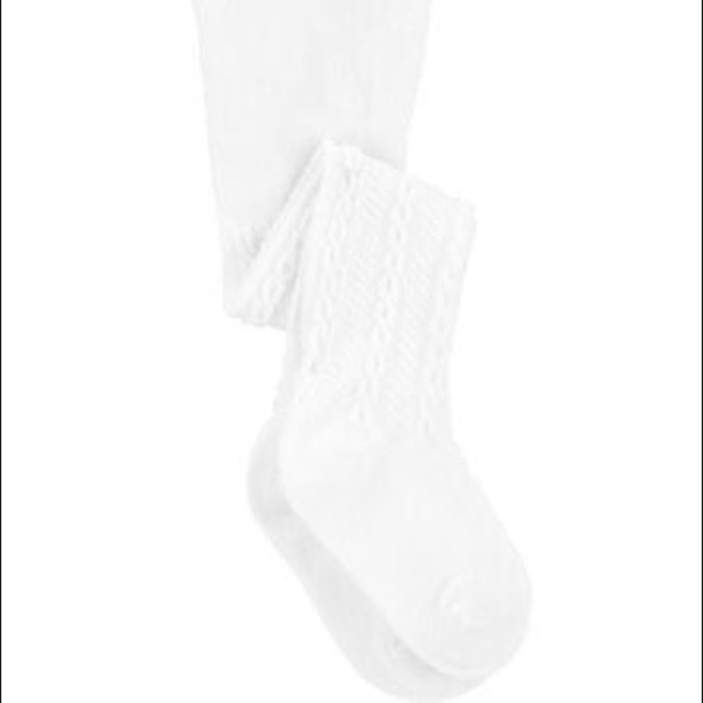 Carters 2-4T white cable knit tights NWT